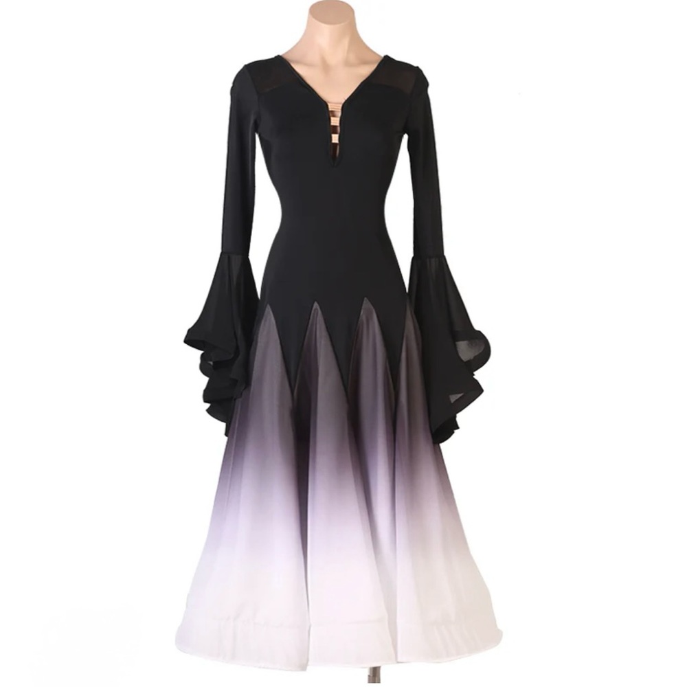 Elegant Black and White Ombre Dress